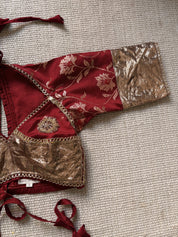 Kasturi Pure Banarsi Silk Red Aangi Saree Set