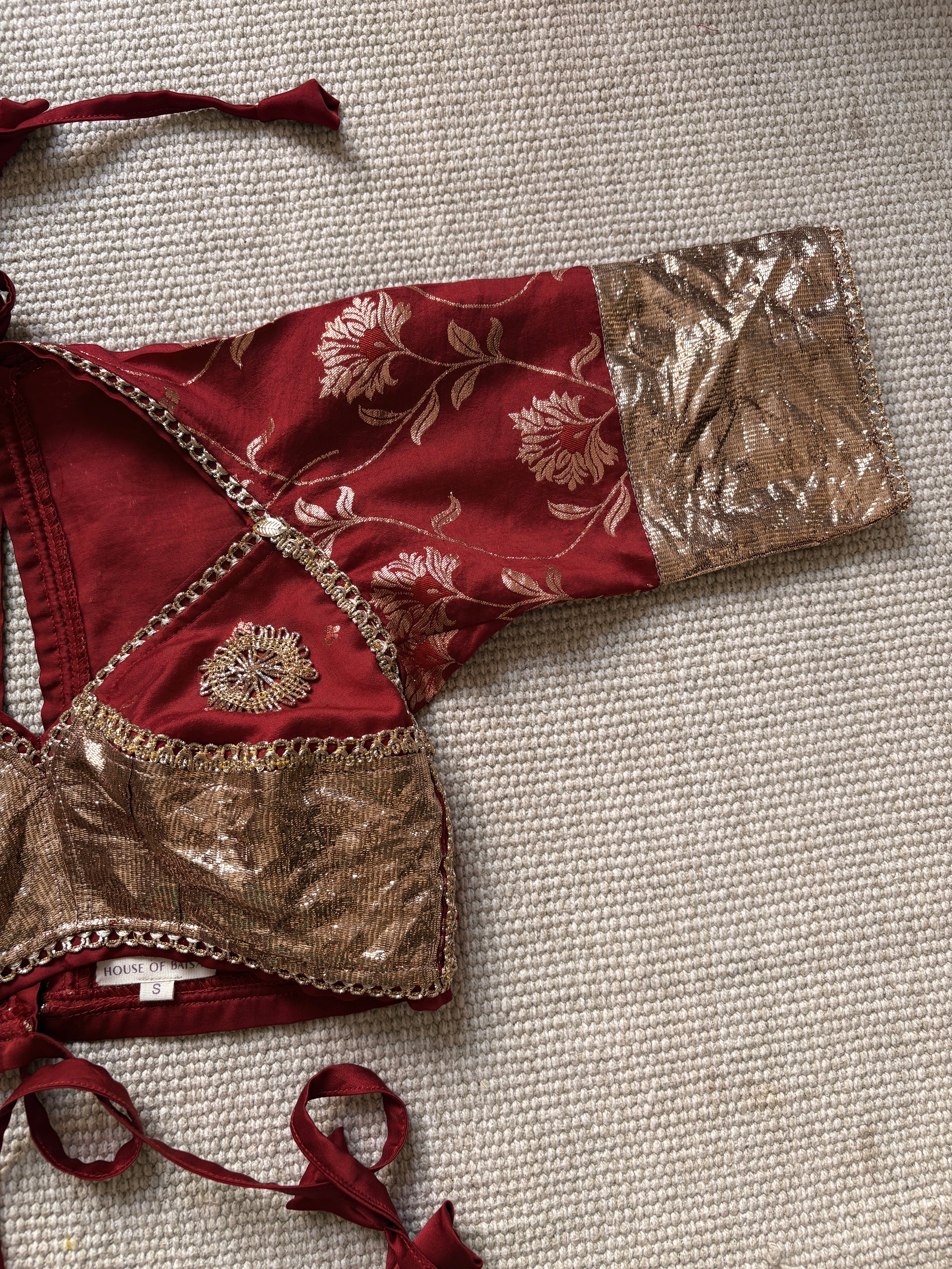 Kasturi Pure Banarsi Silk Red Aangi Saree Set