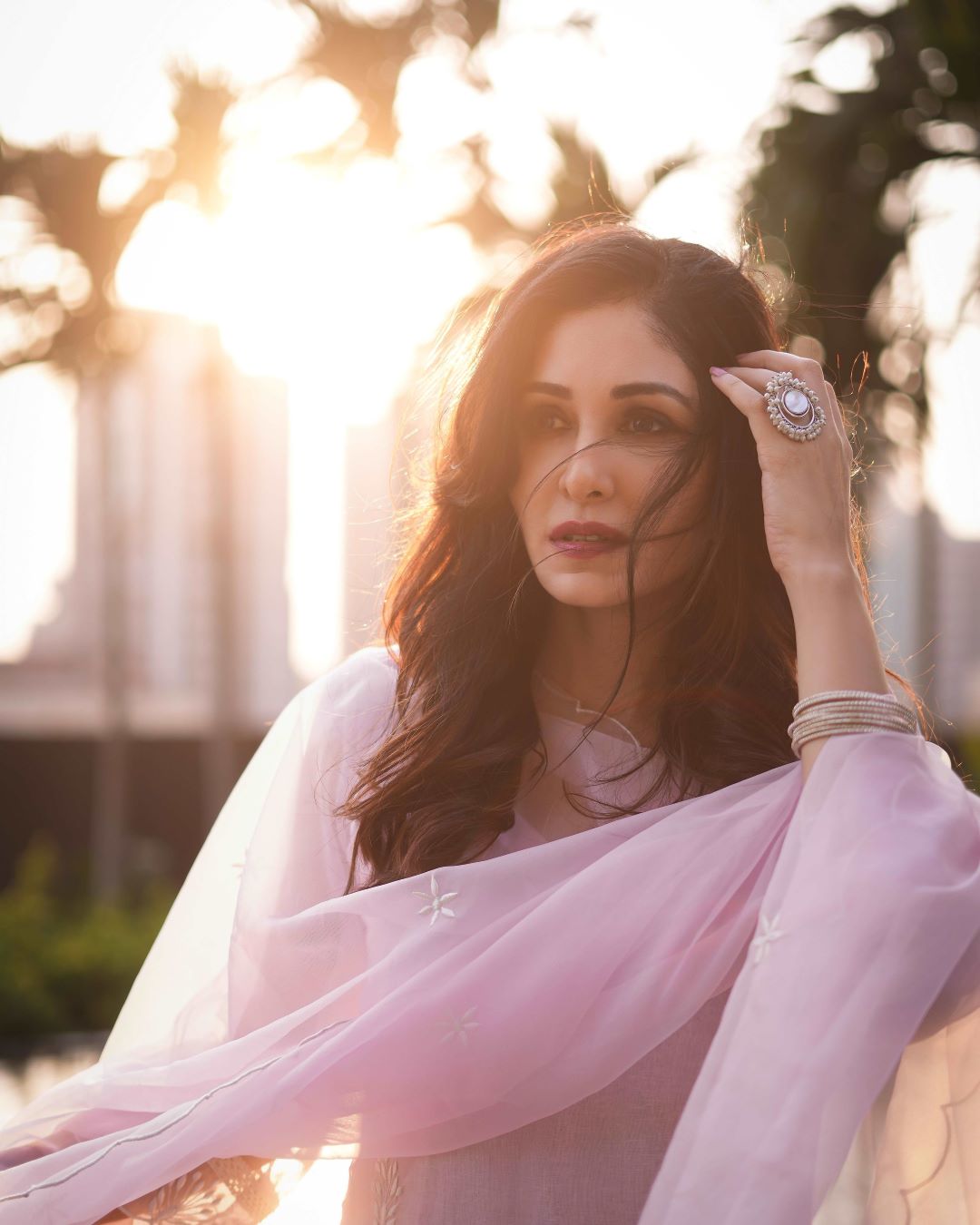 Jiya Blush Pink Organza Suit Set