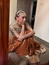 Bhuri Pure Mul Chandri Lehenga Set