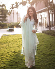 Piya Green Organza Suit Set