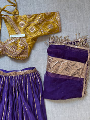 Purple Pure Chanderi Silk Lehenga set