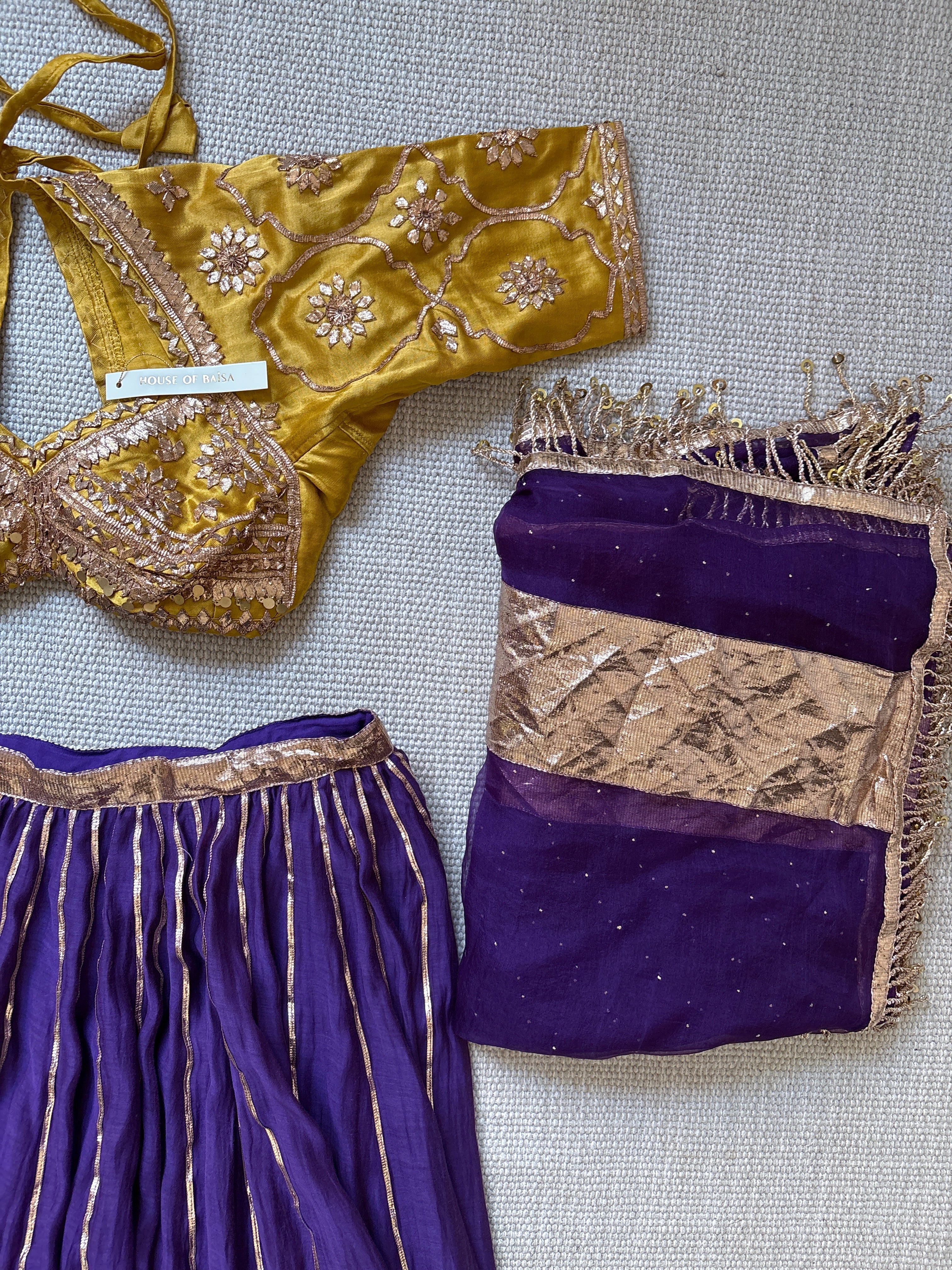 Purple Pure Chanderi Silk Lehenga set