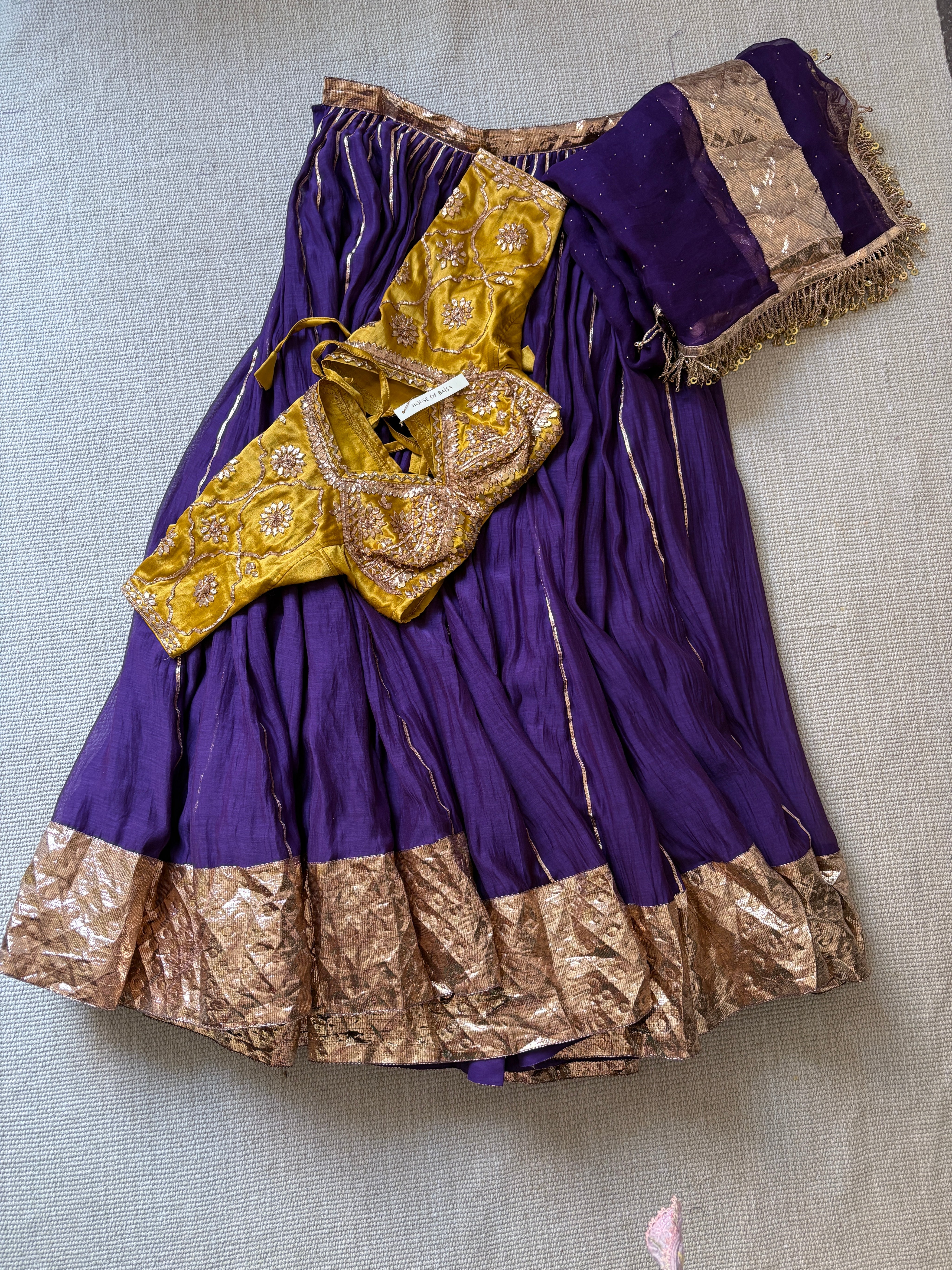 Purple Pure Chanderi Silk Lehenga set