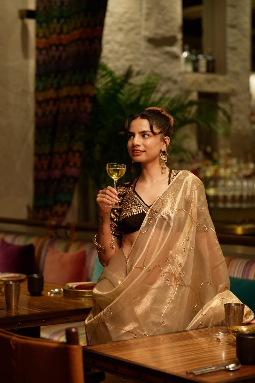 Ratri Golden Tissue Silk Saree