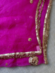 Kadambari Pink Pure Organza Dupatta