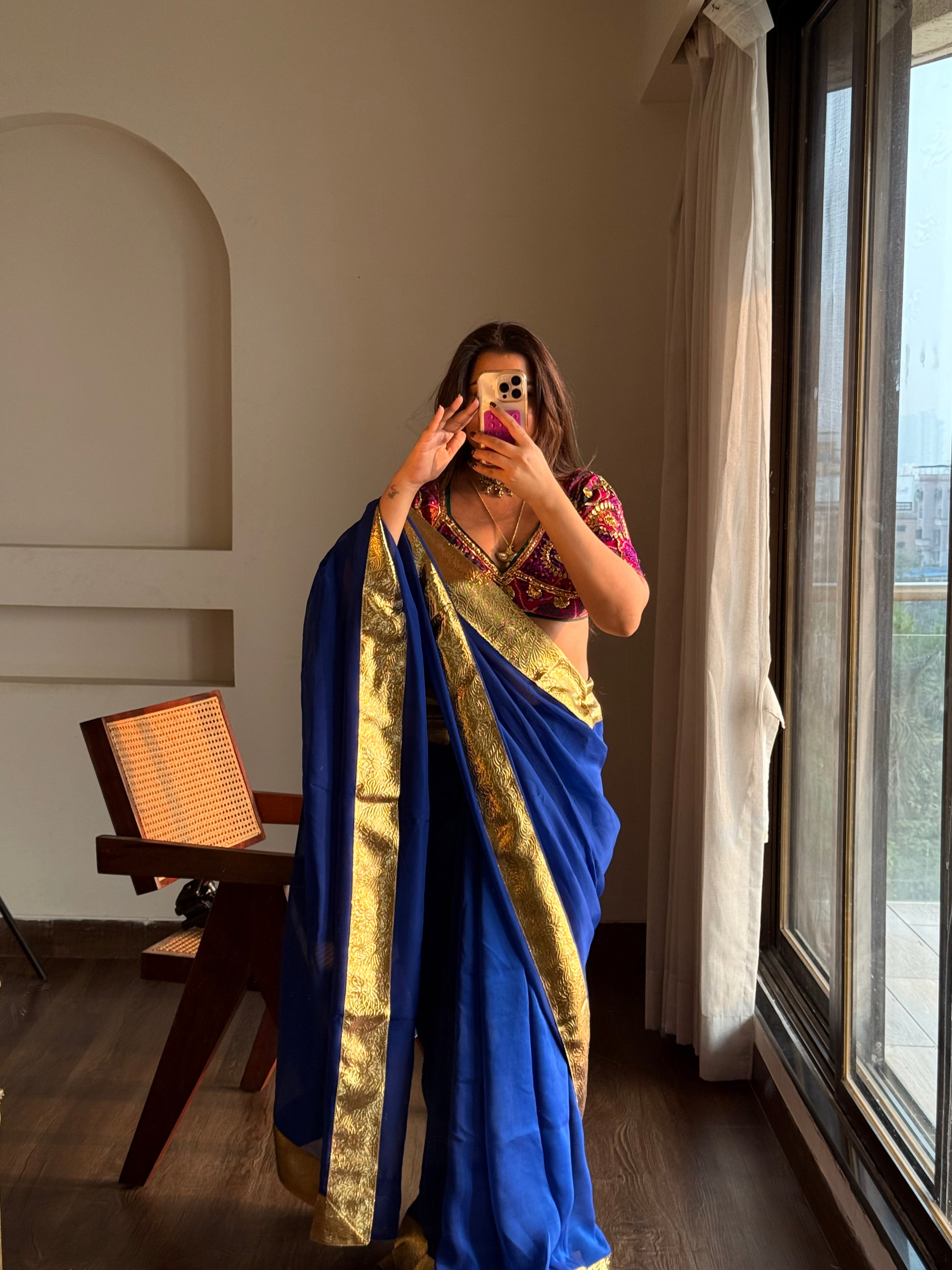 Gulabi Bandhej Matasya Aangi Saree set
