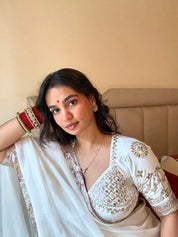 Chandani White Crape Aangi