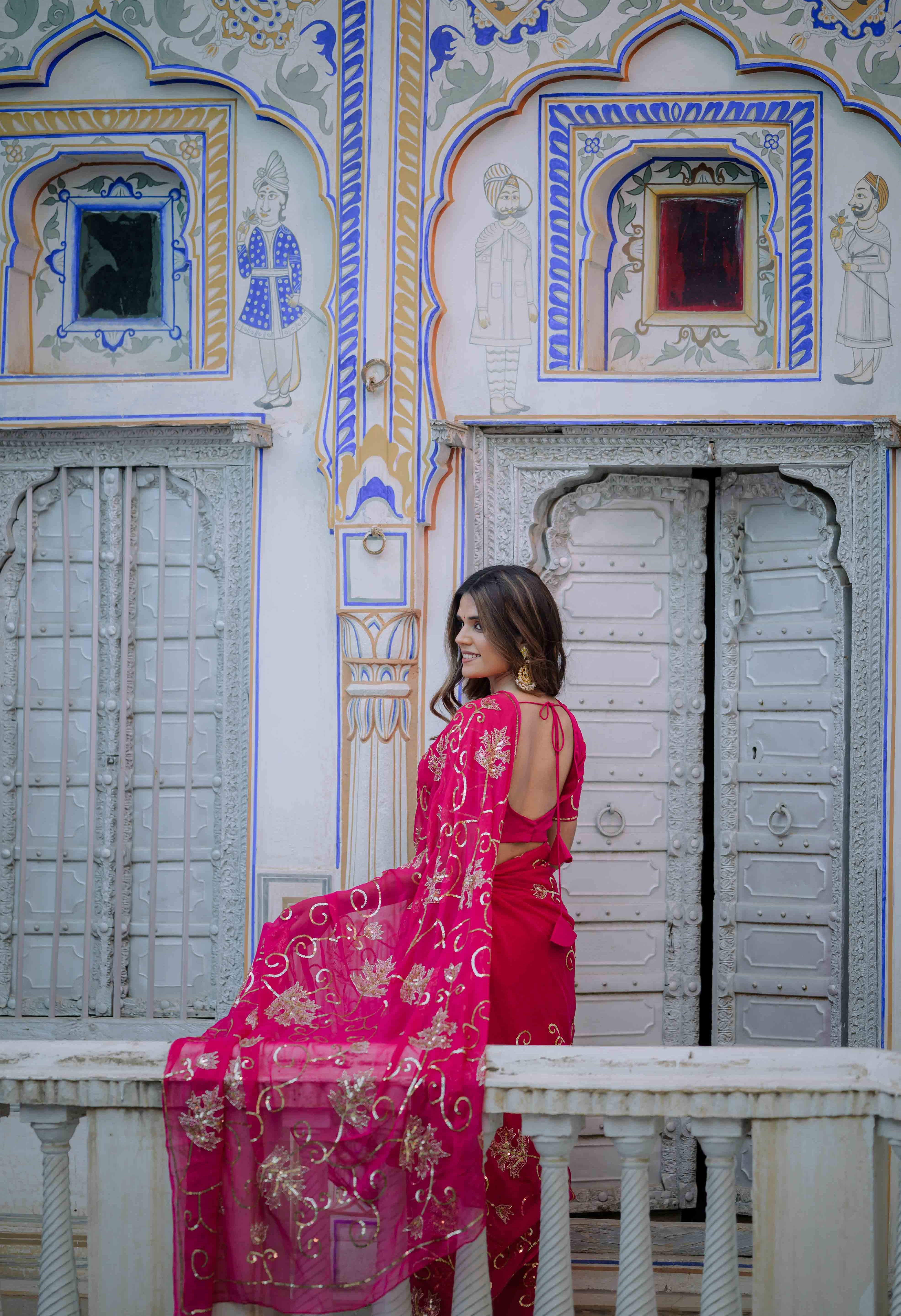 Maharani Pink Tari Saree