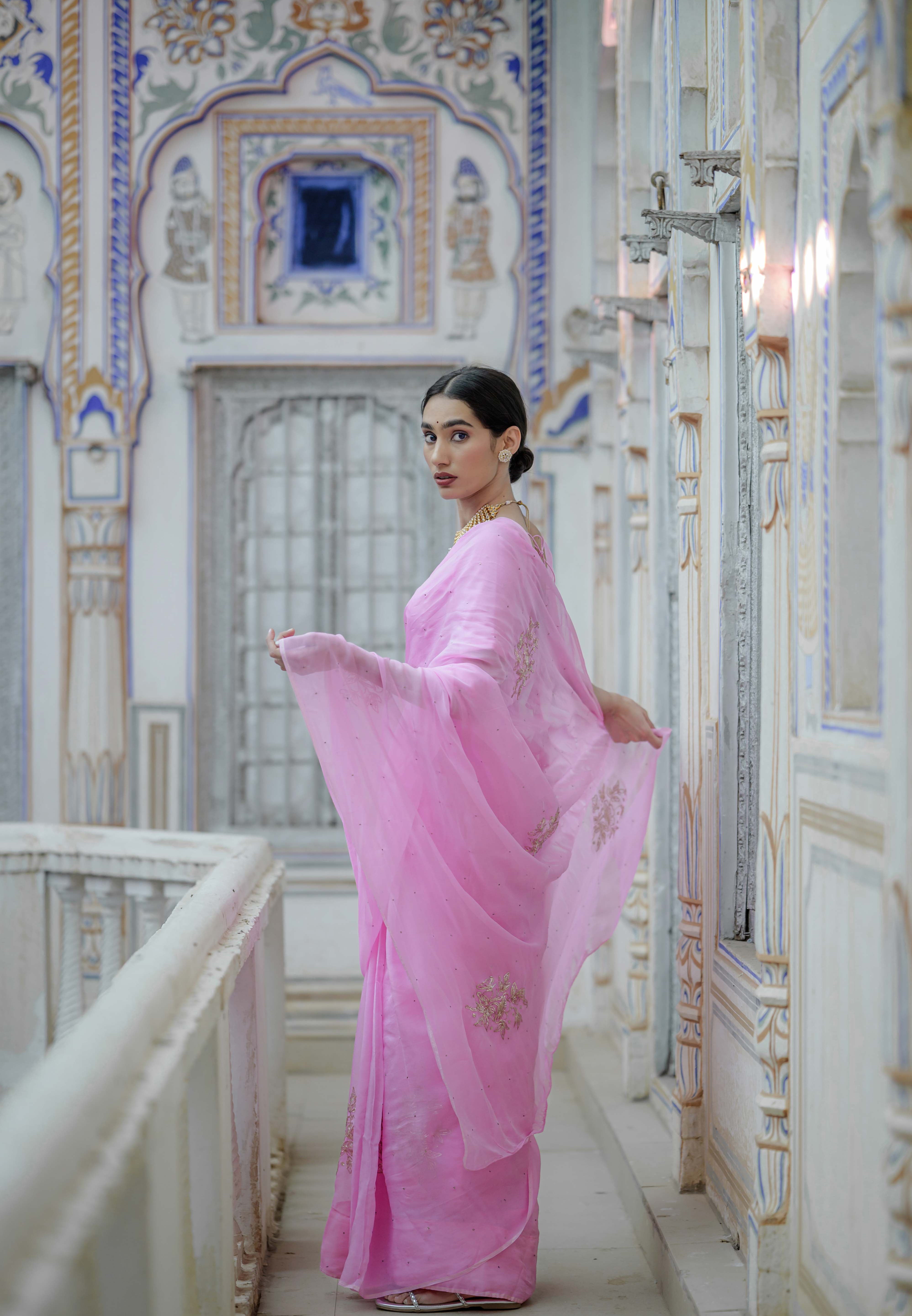Pearl Pink Buta Saree