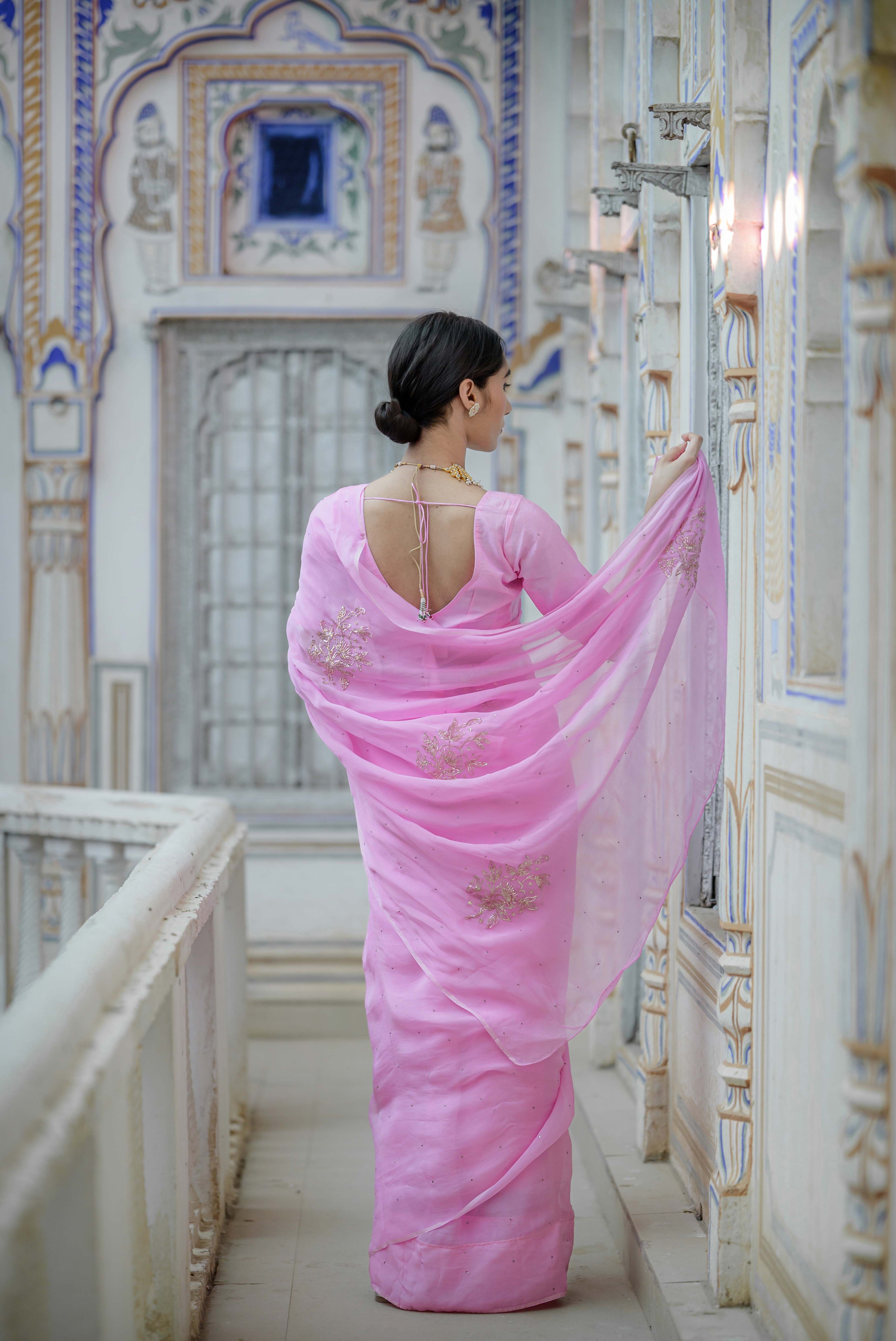 Pearl Pink Buta Saree