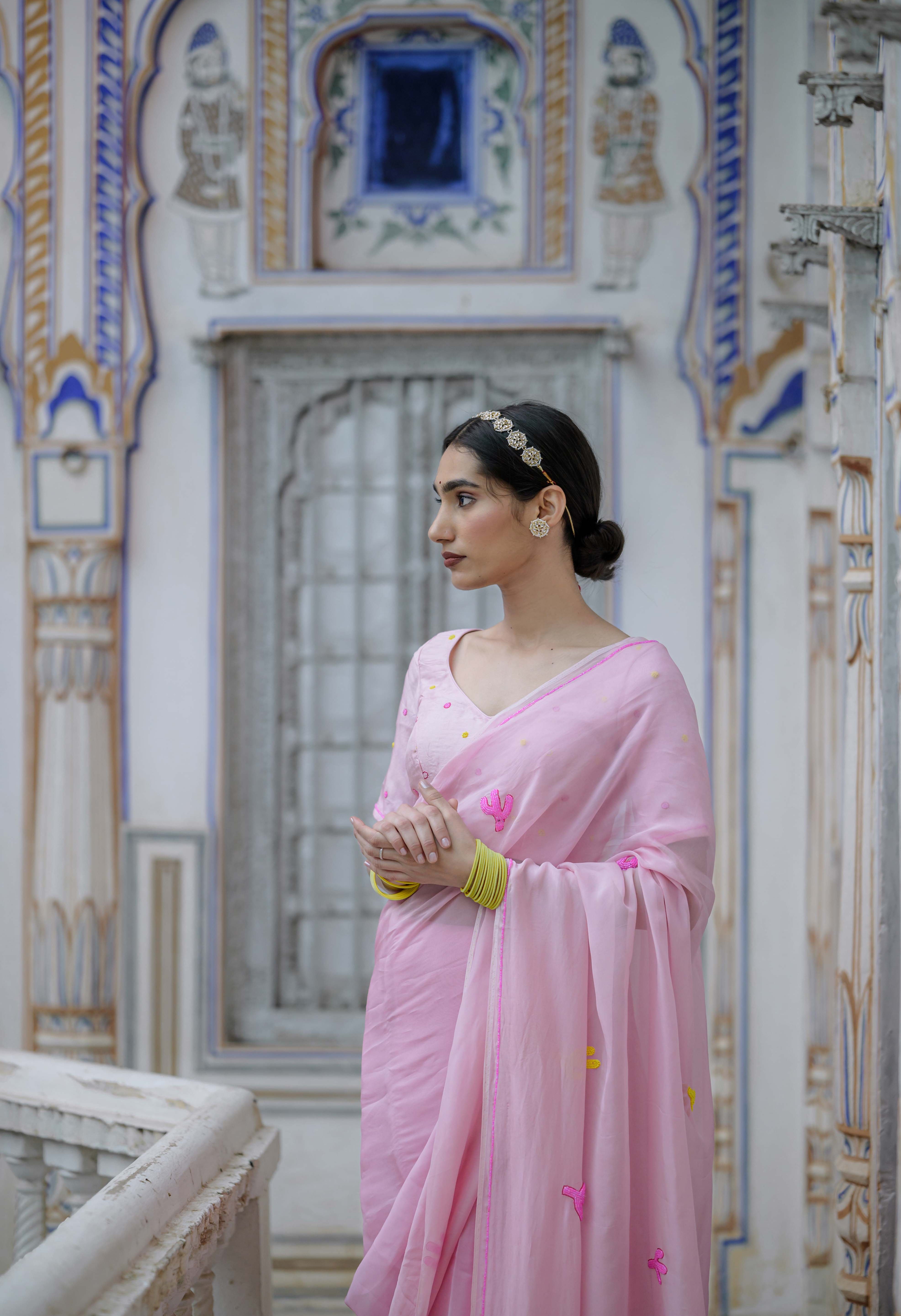 Rajrani Pink Buta Saree