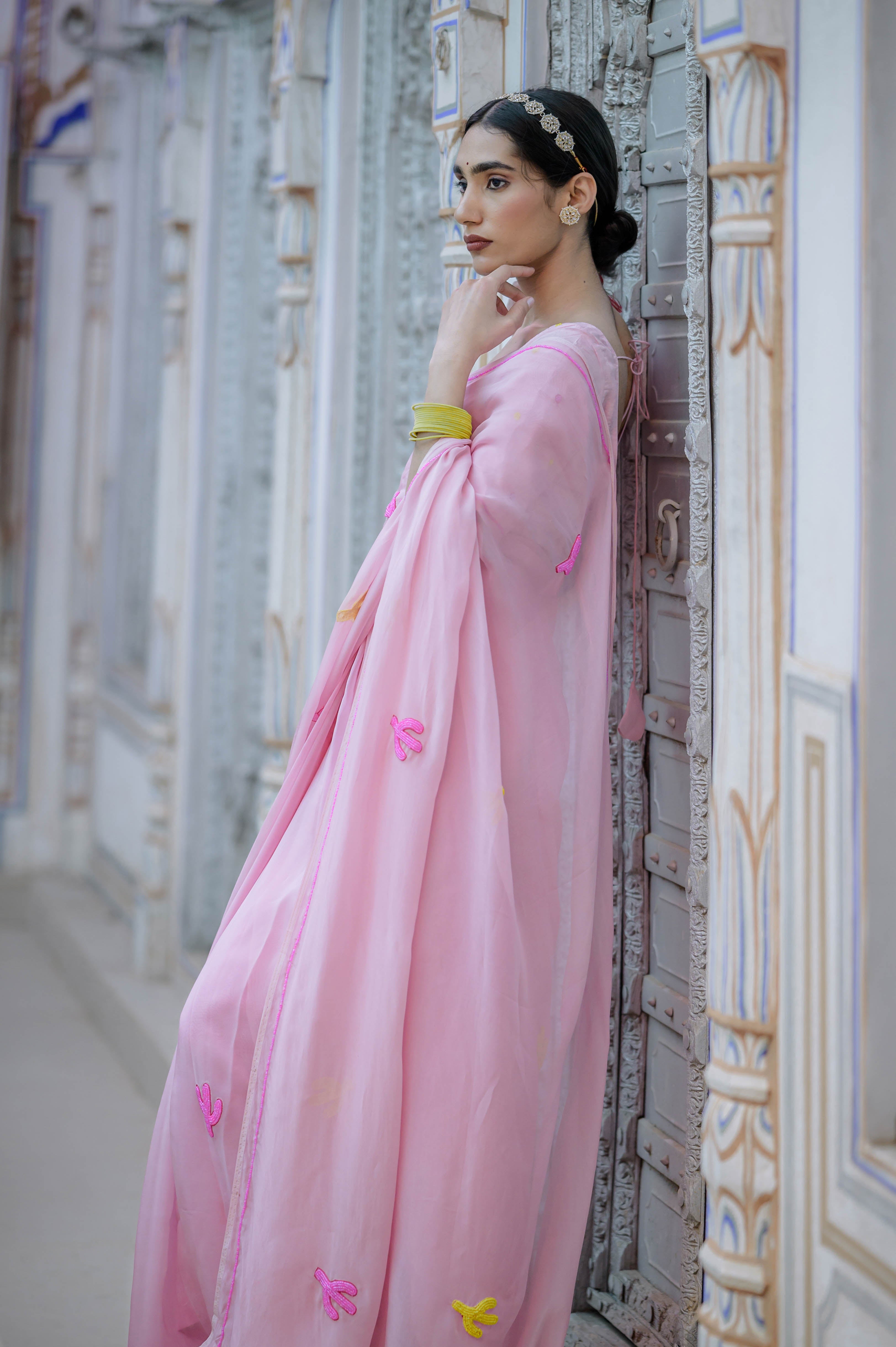Rajrani Pink Buta Saree