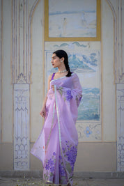 Lilac Lily Organza Saree