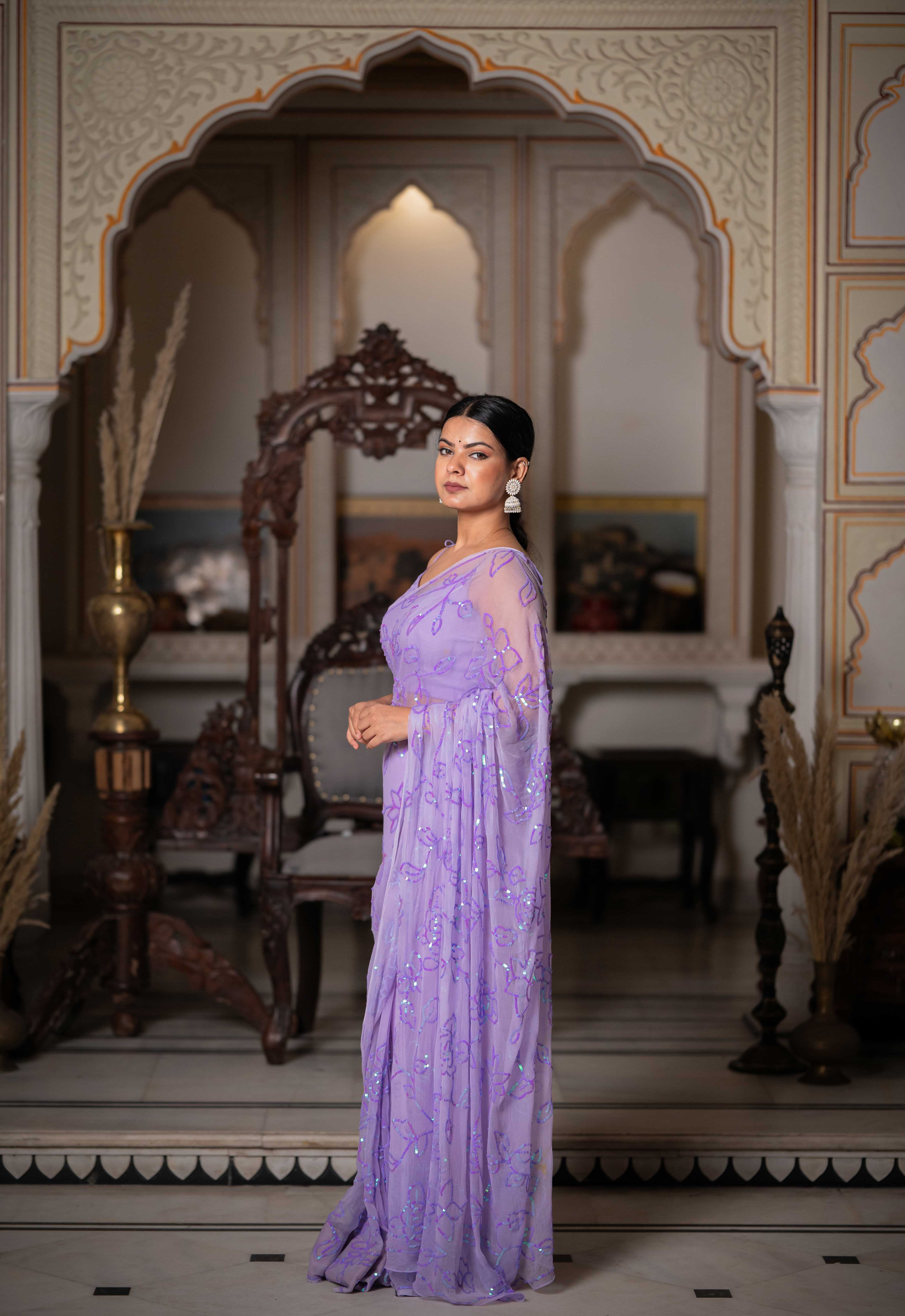 Moh Purple Tari Saree