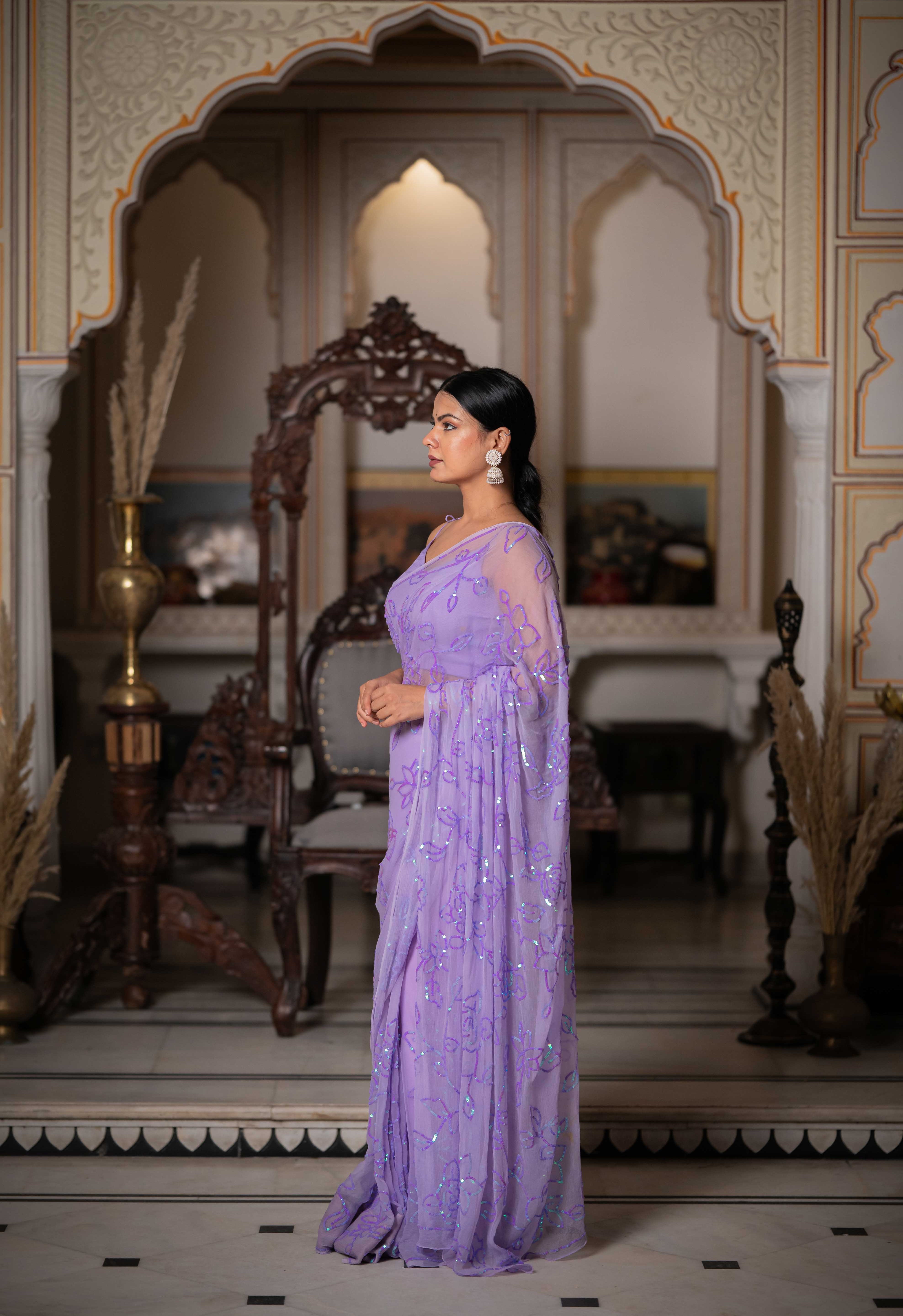 Moh Purple Tari Saree