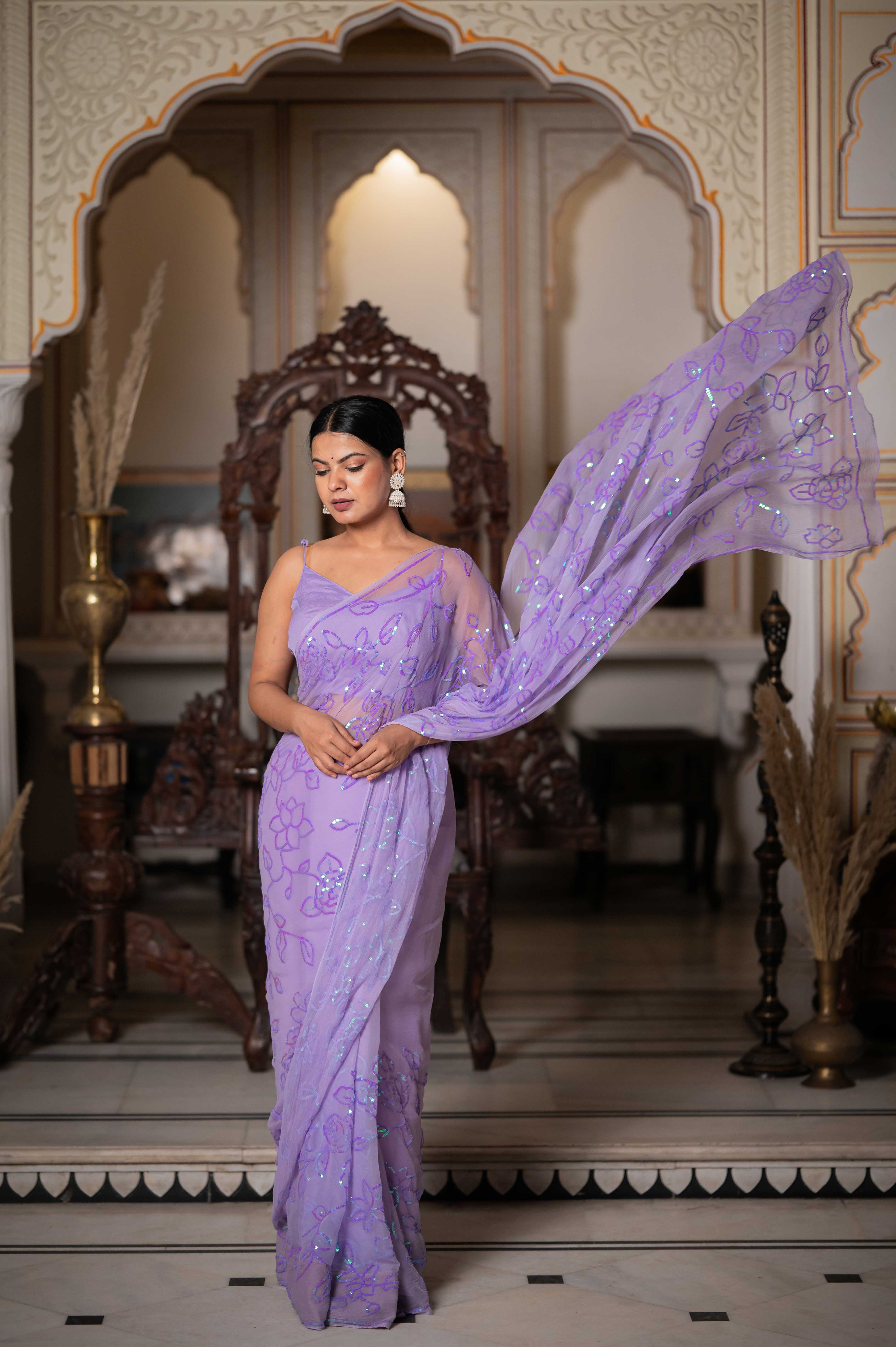 Moh Purple Tari Saree