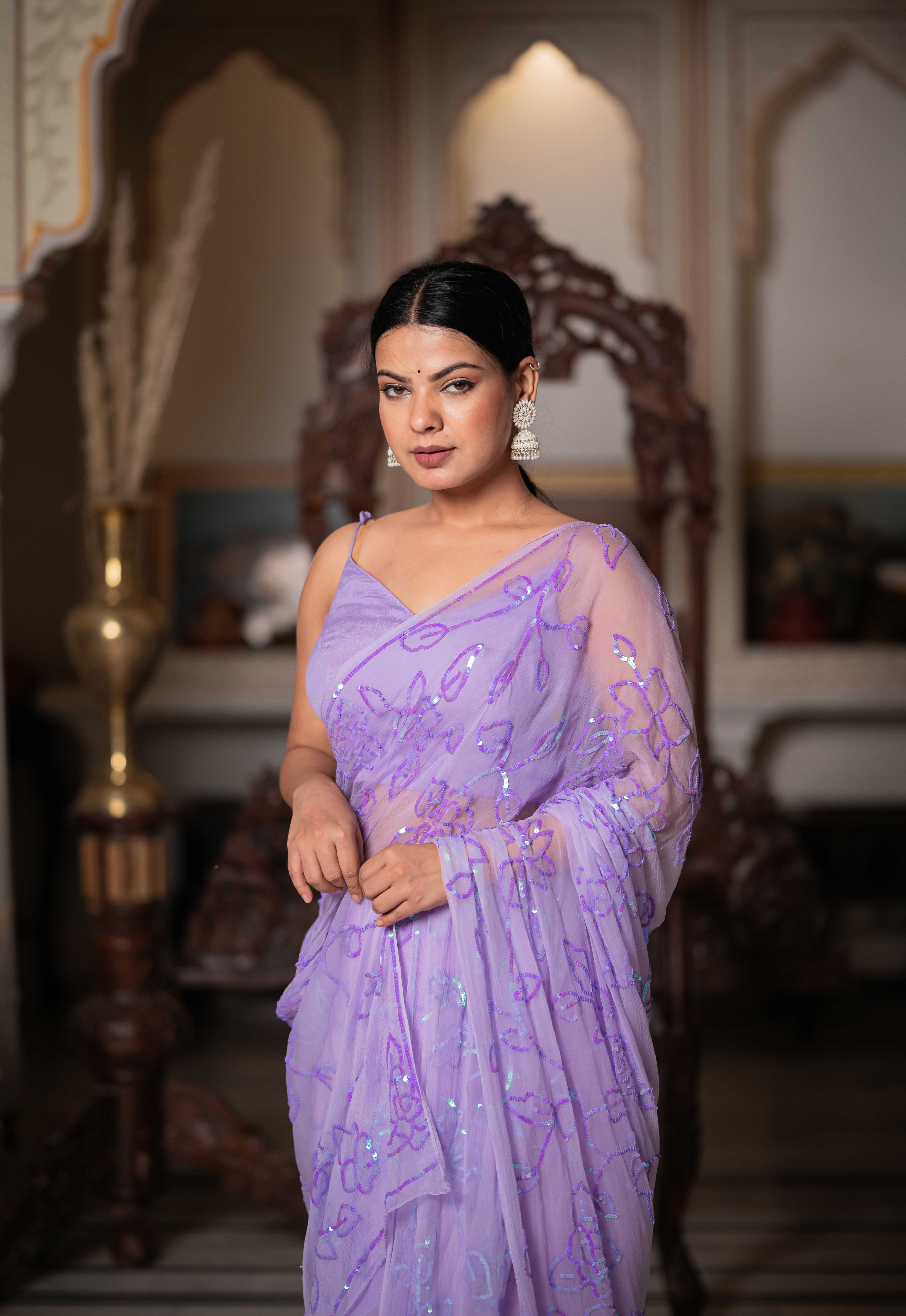 Moh Purple Tari Saree