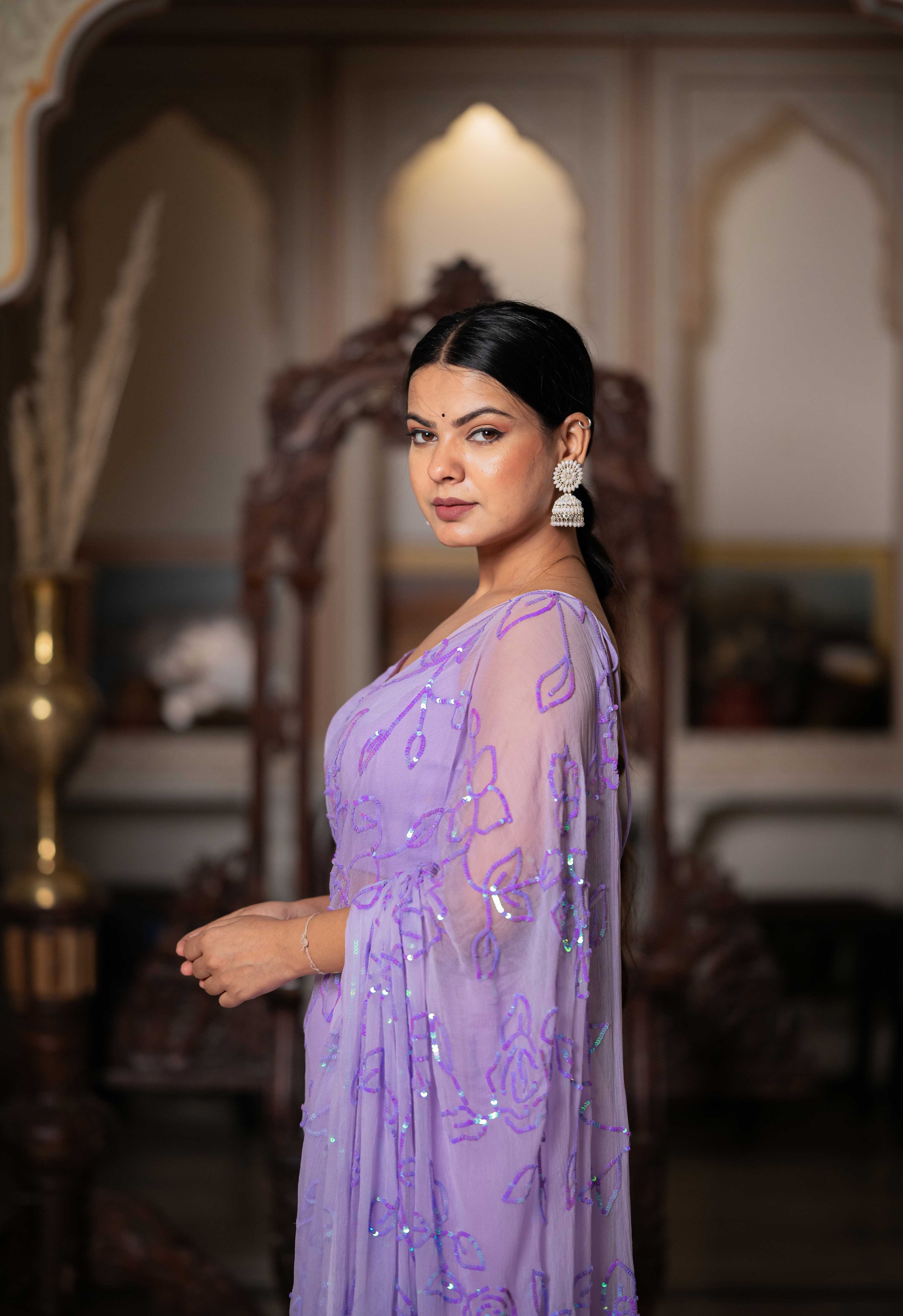 Moh Purple Tari Saree