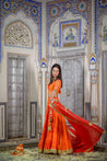 Traditional orange lehenga with gota work – House of Baisa

