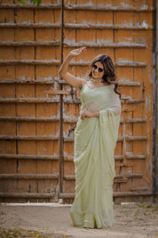 Hansini Green Tari Buta Saree