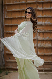 Hansini Green Tari Buta Saree