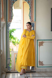 Pakizeh Yellow Tiered Suit Set