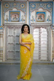 Charu Yellow Tari Saree