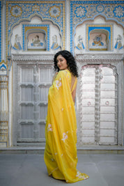 Charu Yellow Tari Saree