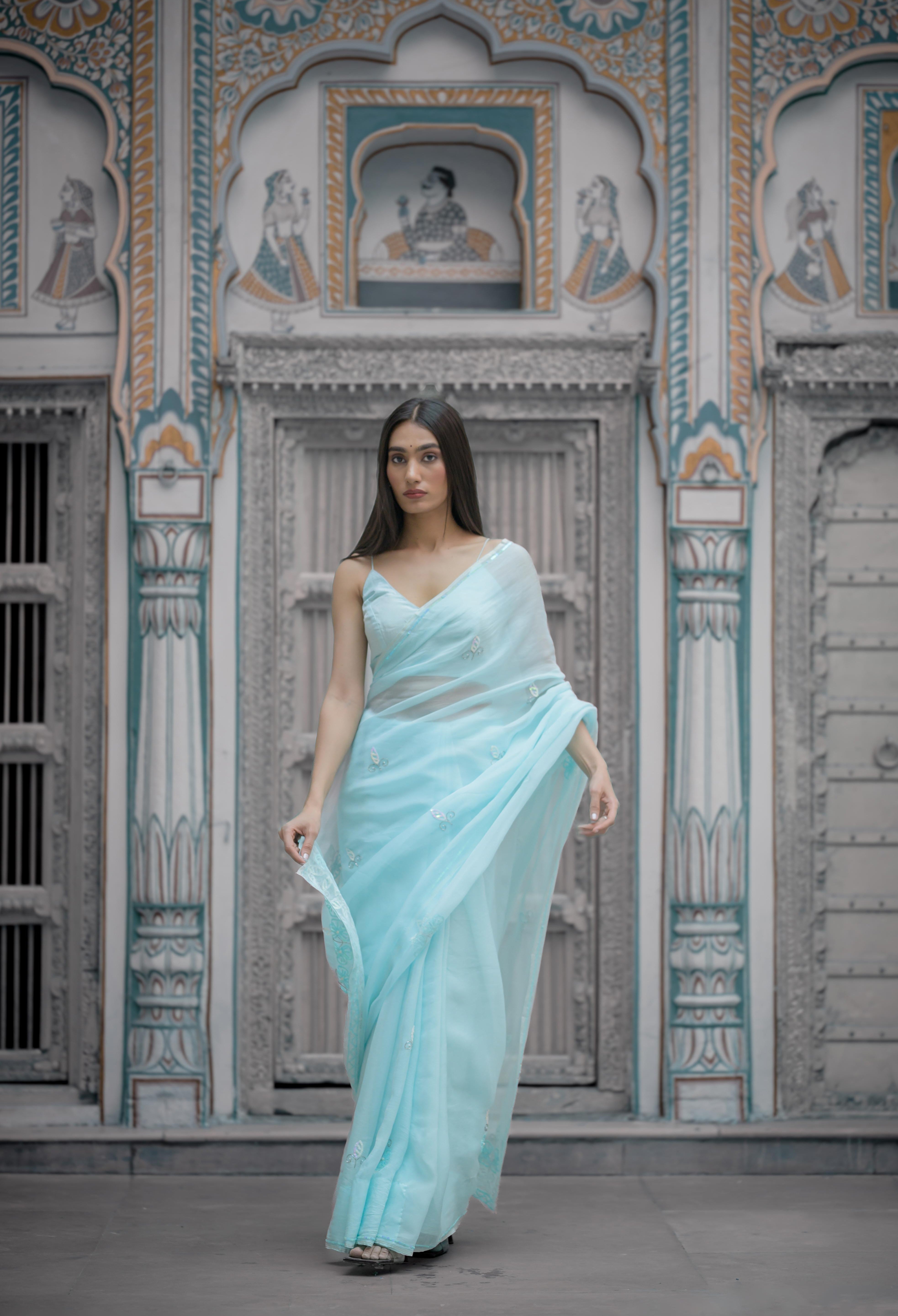 Adhira Blue Tari Saree