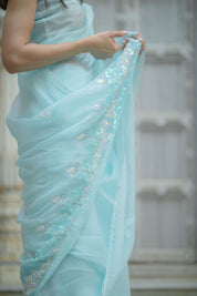Adhira Blue Tari Saree