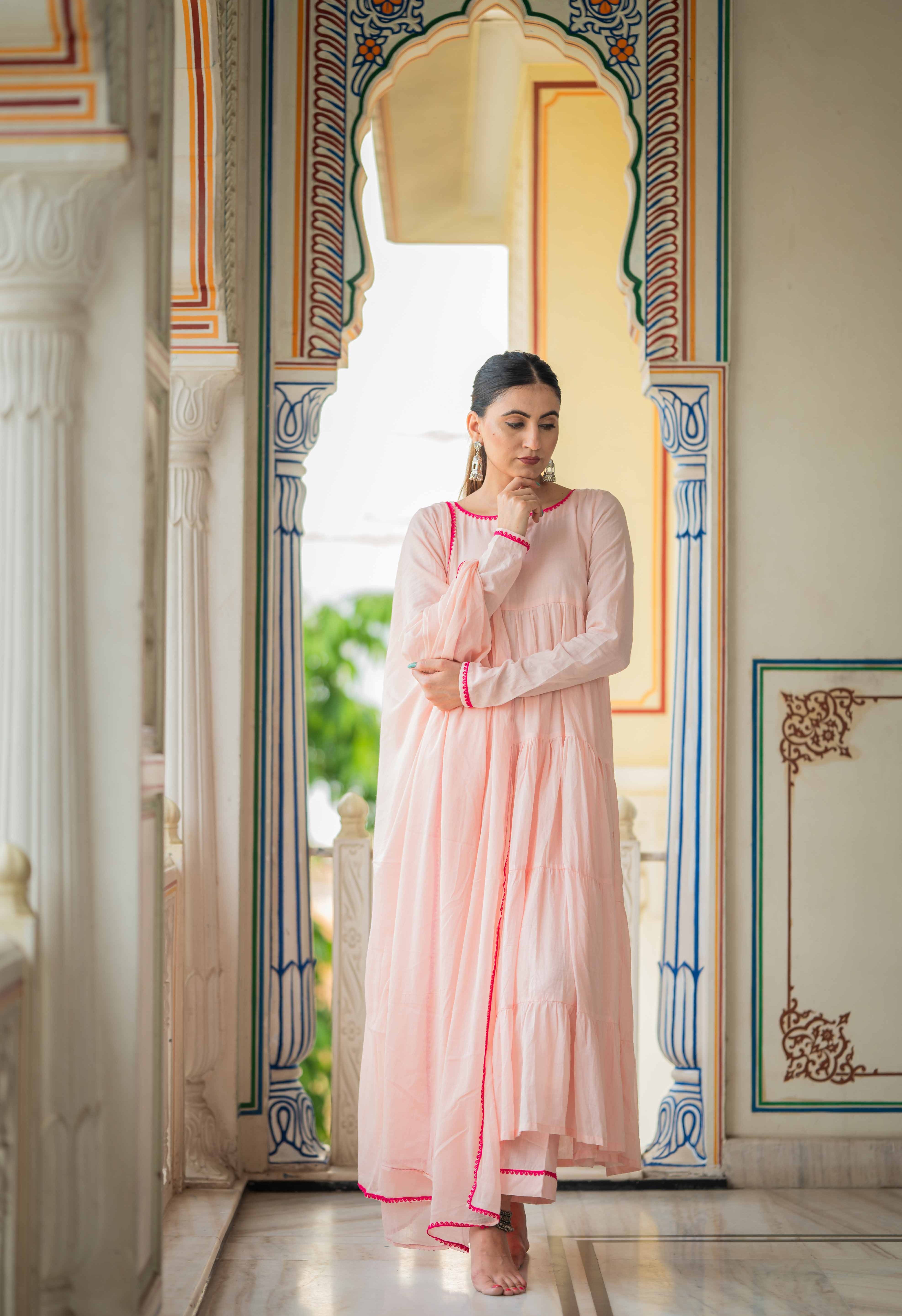 Rangreza Pink Tiered Suit Set