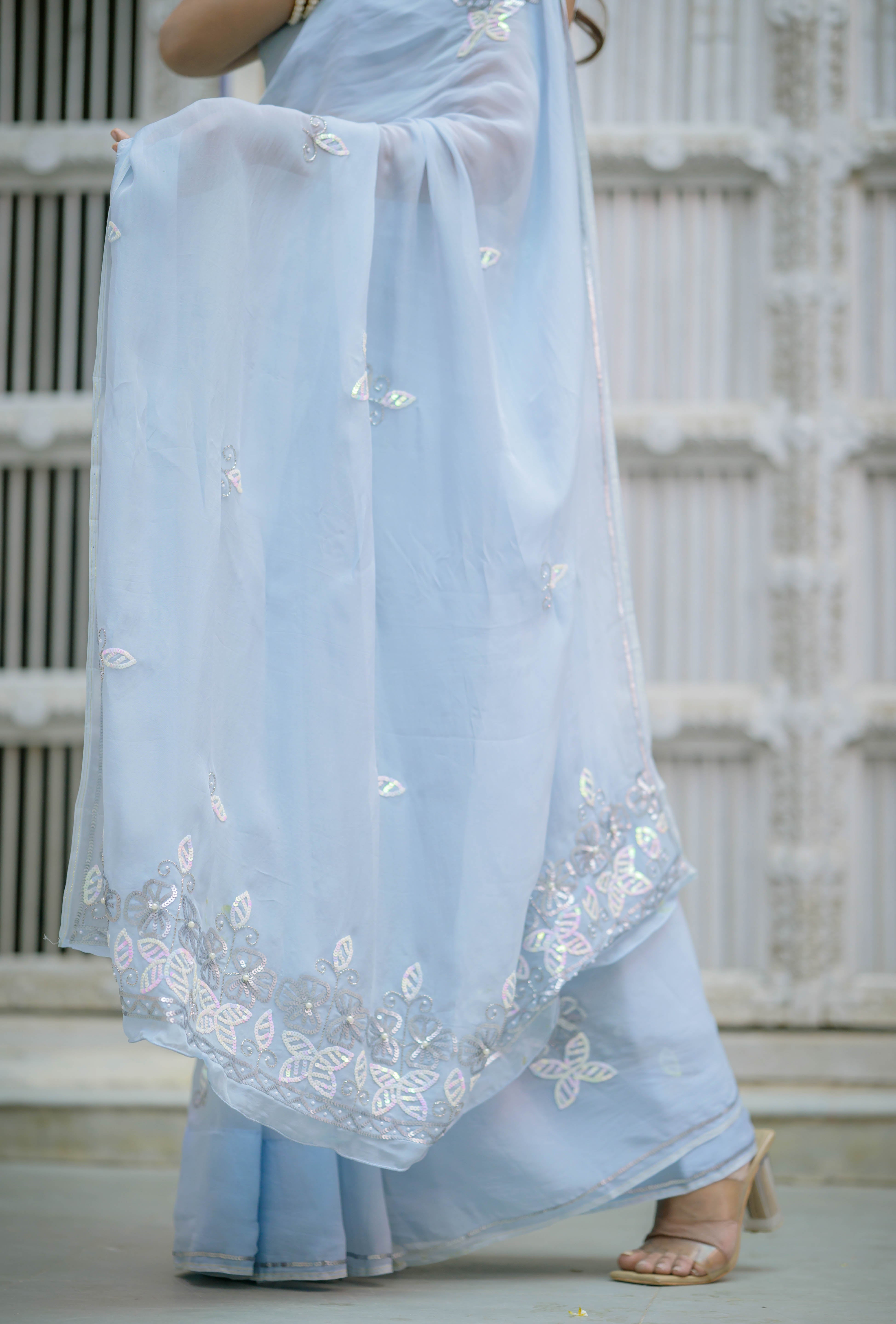 Gahna Blue Tari Saree