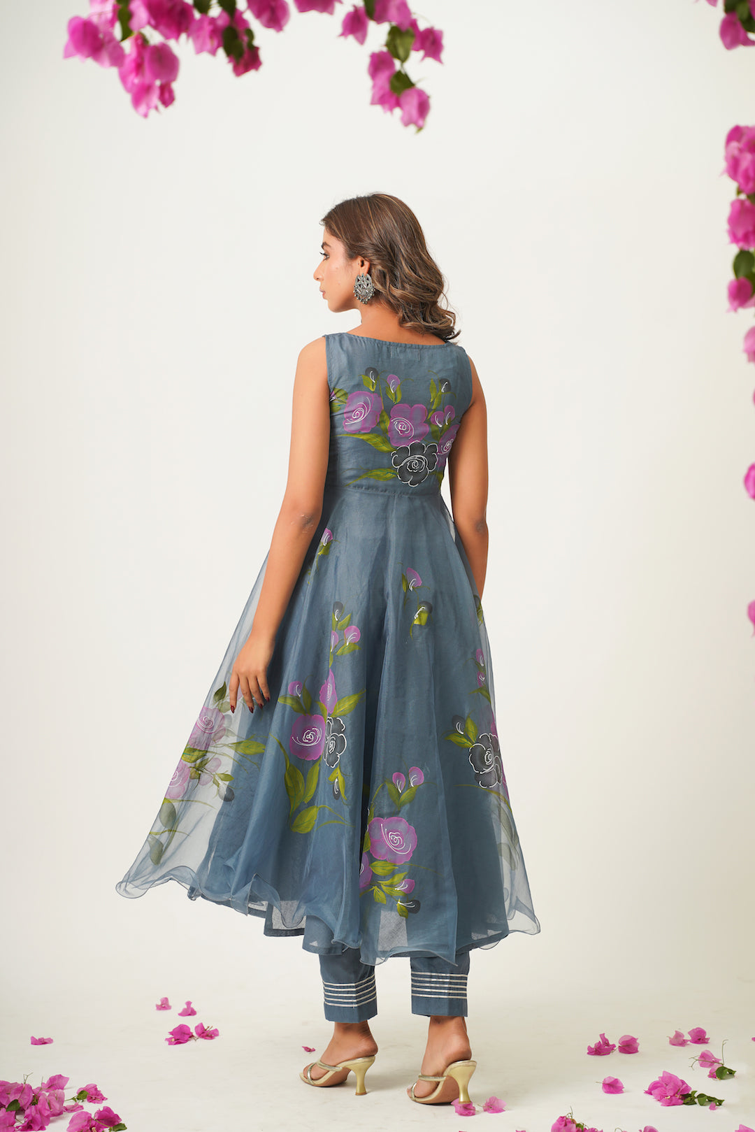 Arika Grey Handpainted Suit Set