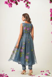 Arika Grey Handpainted Suit Set