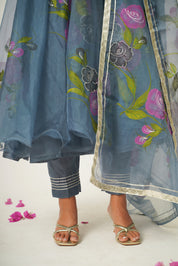 Arika Grey Handpainted Suit Set