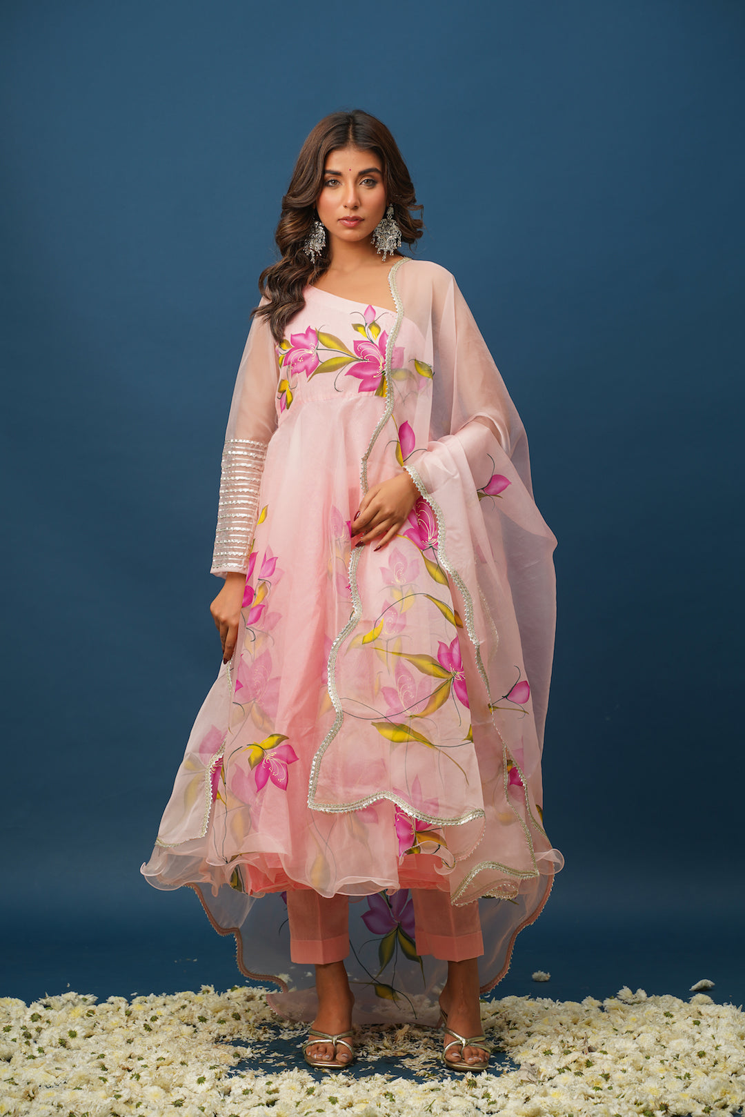 Ada pink Handpainted Suit Set