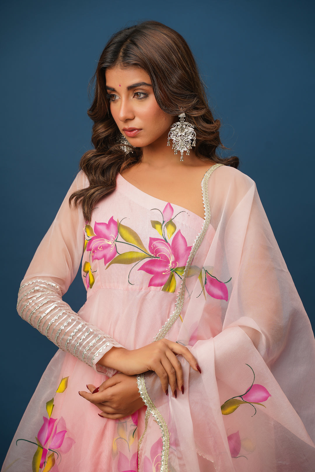 Ada pink Handpainted Suit Set