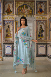 Basil Green Cotton Suit Set