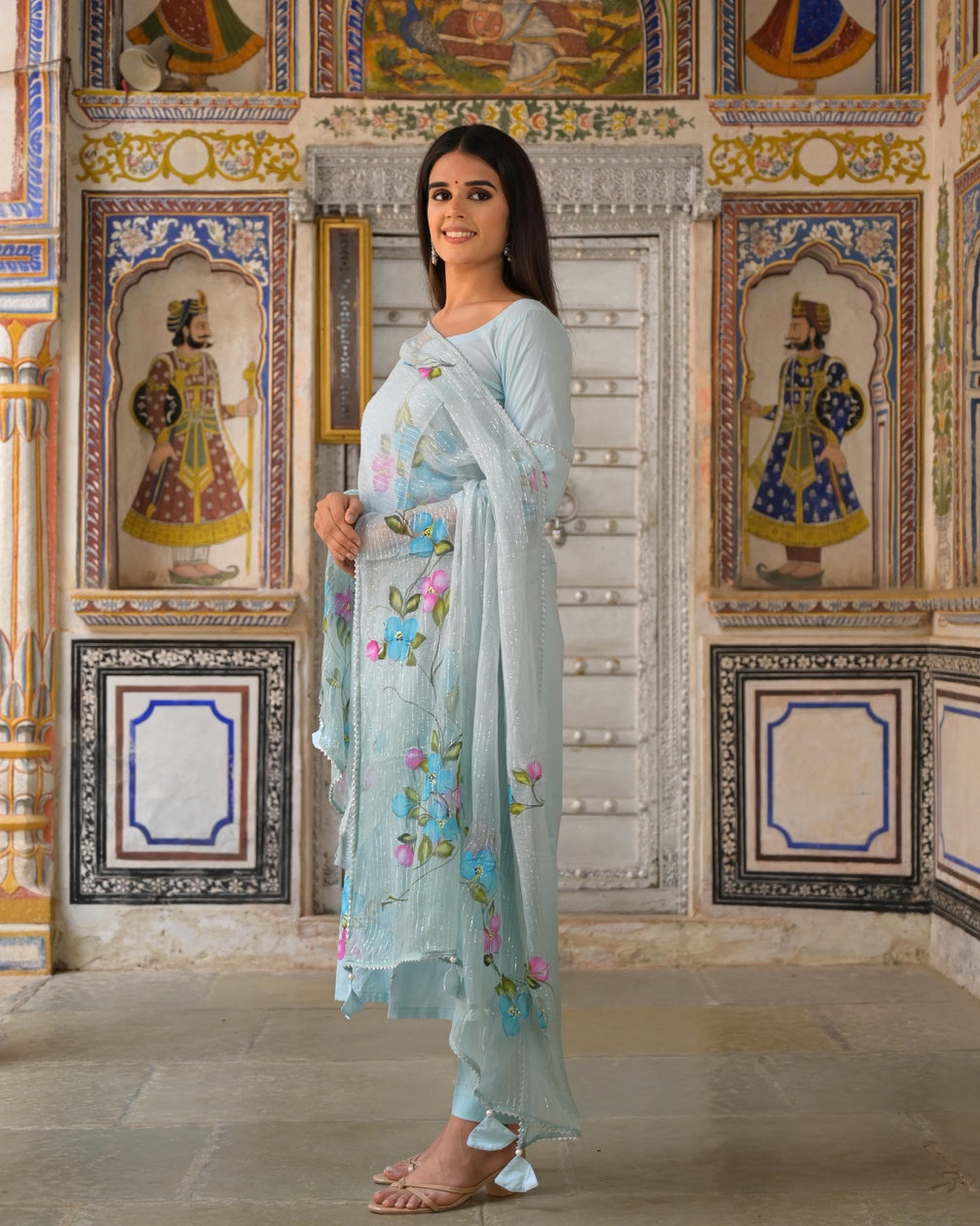 Basil Green Cotton Suit Set