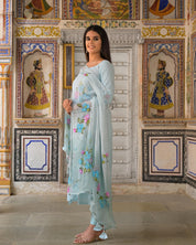 Basil Green Cotton Suit Set