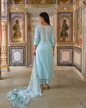 Basil Green Cotton Suit Set