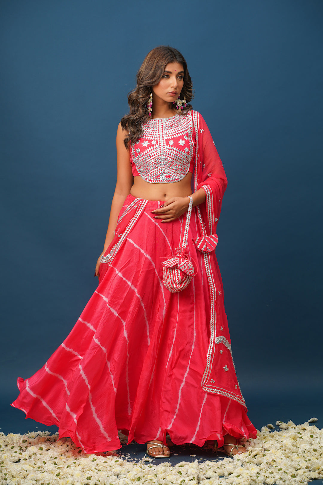 Blush Pink khara Gota Lehenga Set