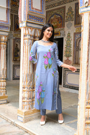 Charcoal Grey Cotton Suit Set