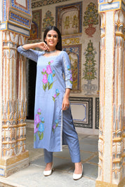 Charcoal Grey Cotton Suit Set