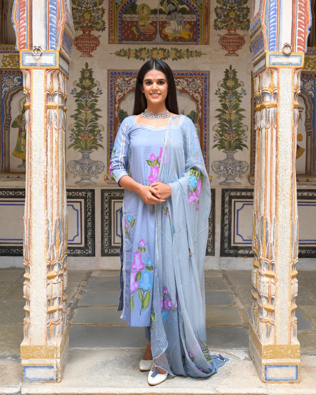 Charcoal Grey Cotton Suit Set