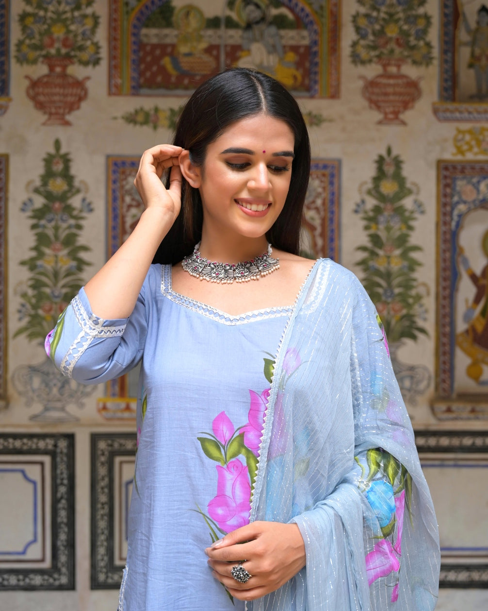 Charcoal Grey Cotton Suit Set