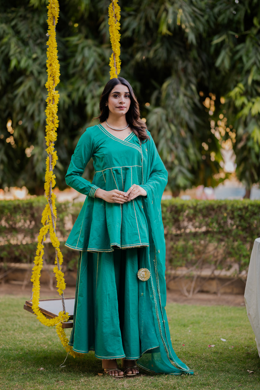 Falak Green Garara Set