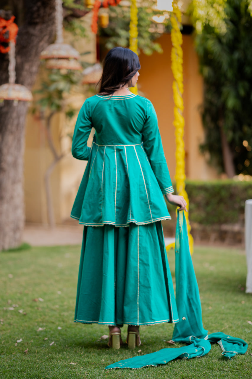 Falak Green Garara Set