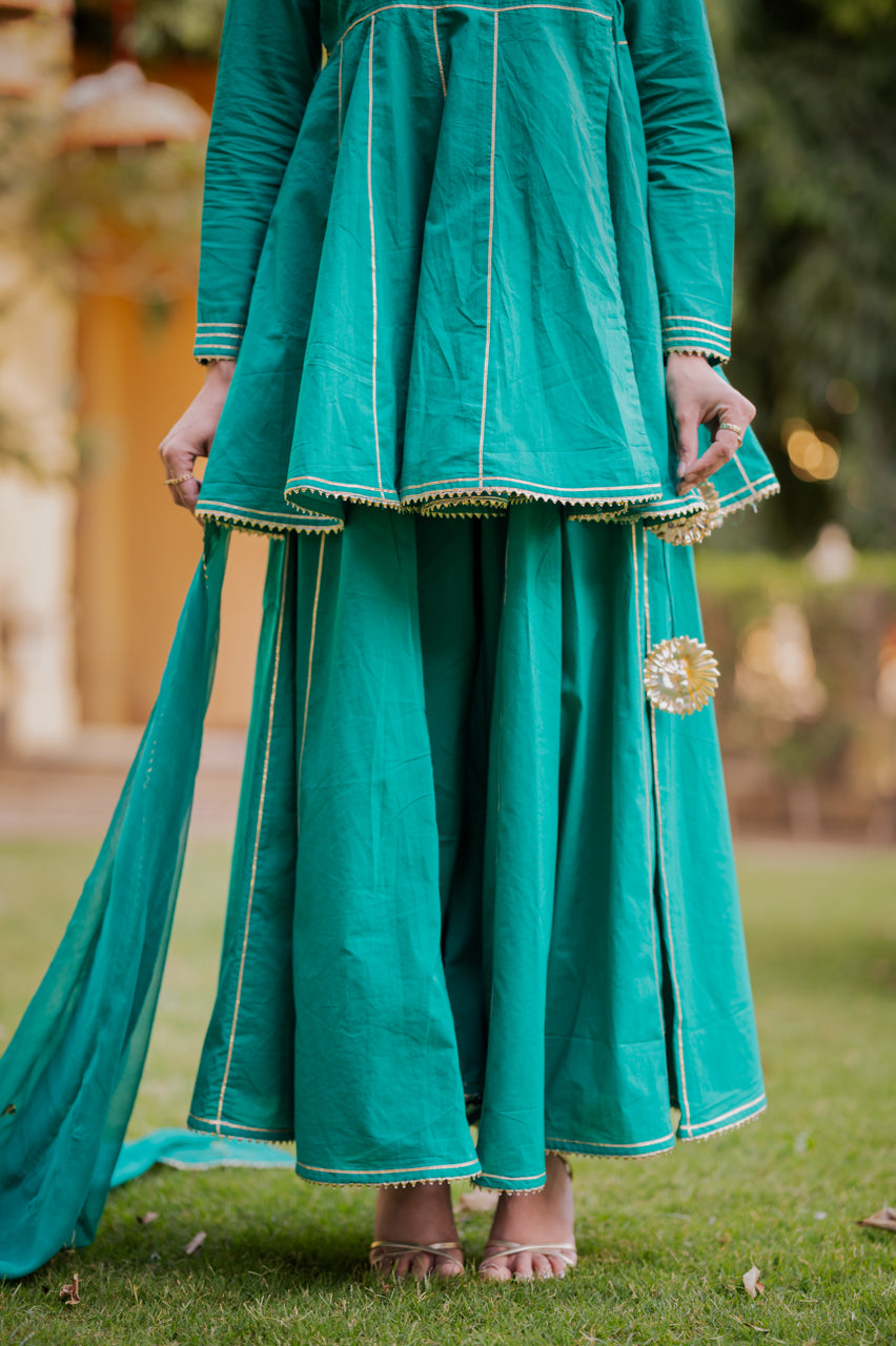 Falak Green Garara Set